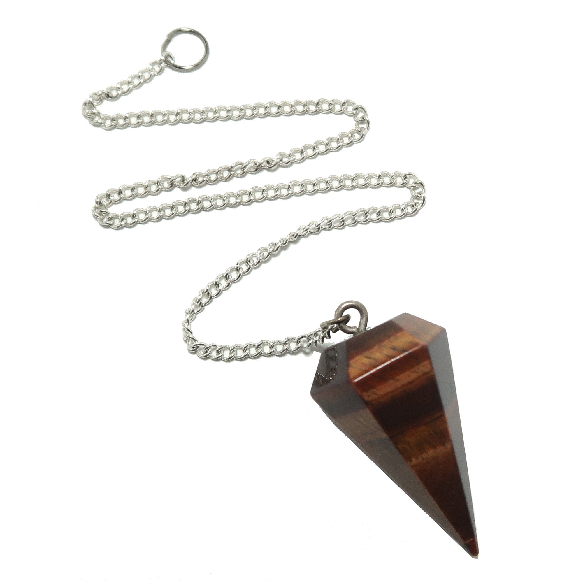 Tigers Eye Pendulum Mind Reader Red Healing Crystal