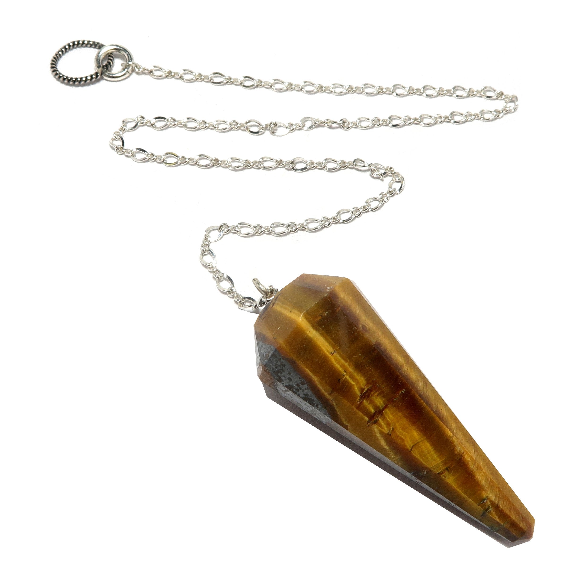 Tigers Eye Pendulum Healer's Gem Sterling Silver