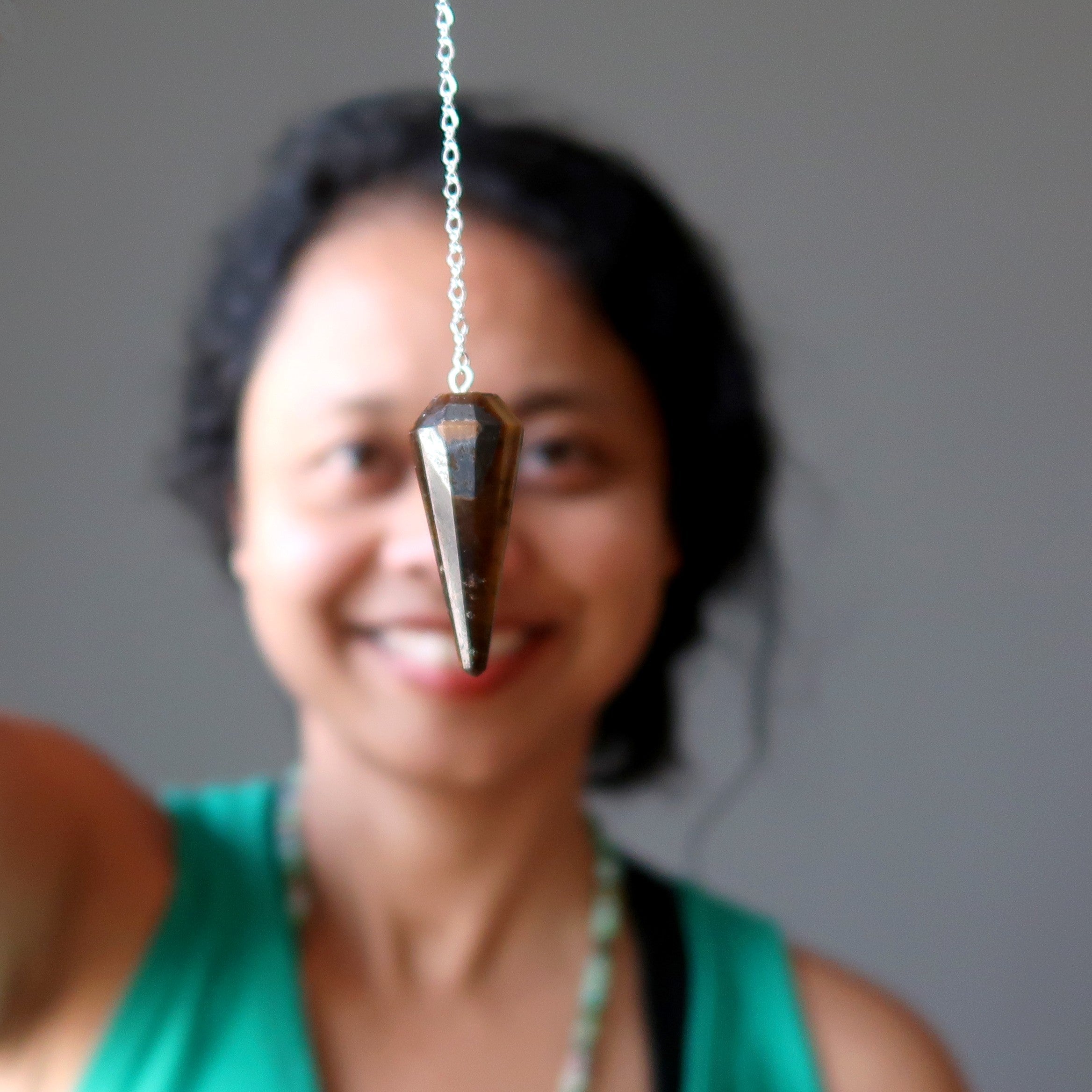 Tigers Eye Pendulum Healer's Gem Sterling Silver