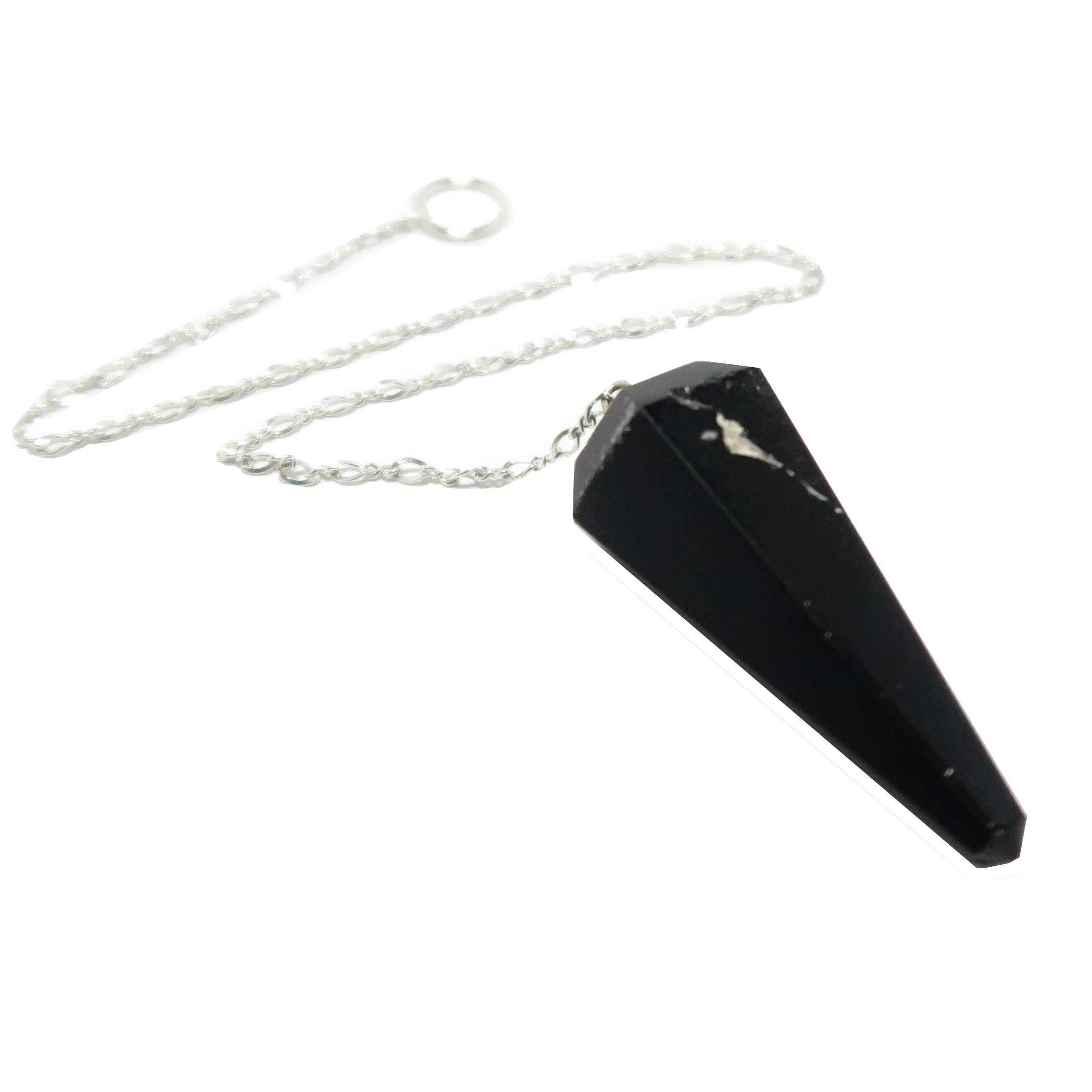 Black Tourmaline Pendulum Hypnotic Sterling Silver