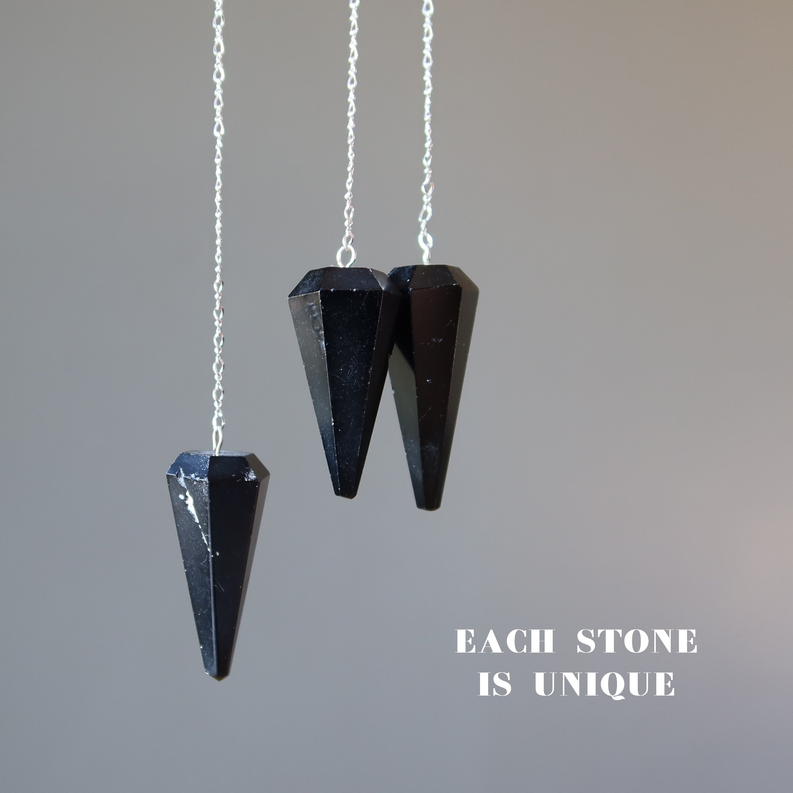 Black Tourmaline Pendulum Hypnotic Sterling Silver