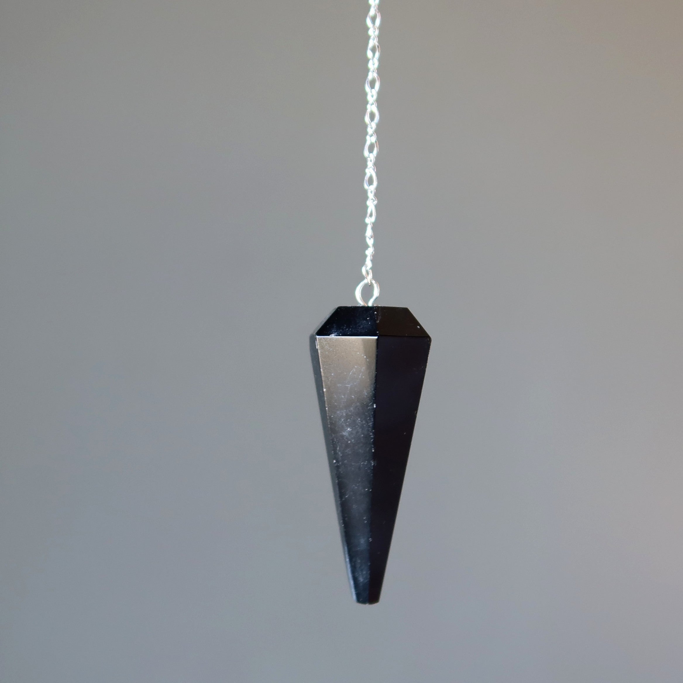 Black Tourmaline Pendulum Hypnotic Sterling Silver